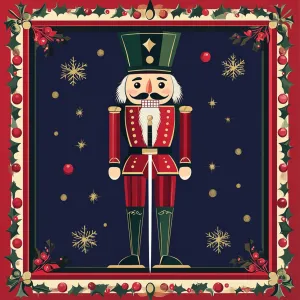 10" x 10" Dark Red Nutcracker with Red Border Sign TTE-016