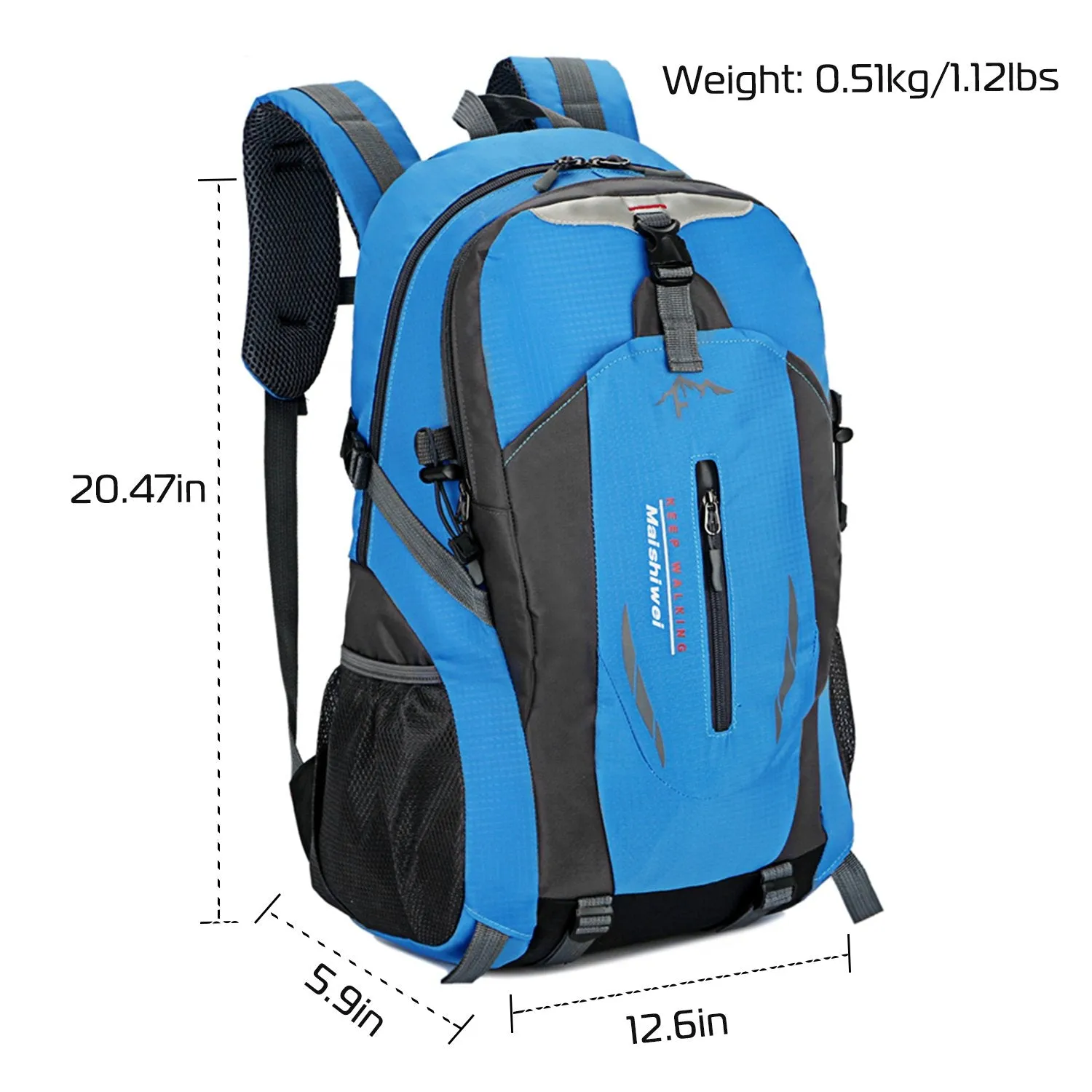 36L Waterproof Outdoor Backpack Lightweight Travel Daypack Nylon Hiking Knapsack