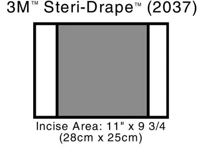 3M 2037 Steri-Drape 2 Incise Drapes 28cm x 25cm