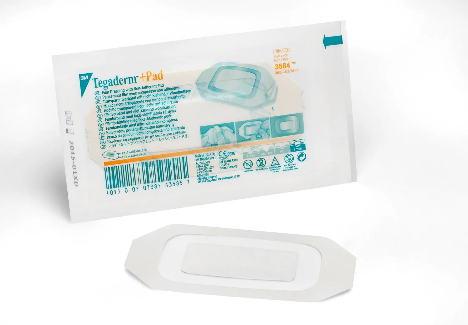 3M 3584 Tegaderm  Pad Film Dressing With Non-Adherent Pad 6cm x 10cm