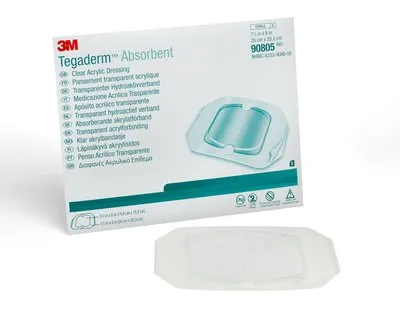 3M 90805 Tegaderm Absorbent Clear Acrylic Dressing Large Square