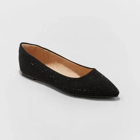 A NEW DAY - Corinna Rhinestone Ballet Flats