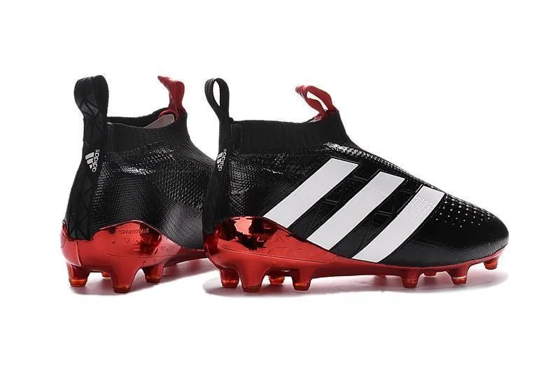 Adidas ACE 16  Purecontrol FG/AG Soccer Cleats Black White Red