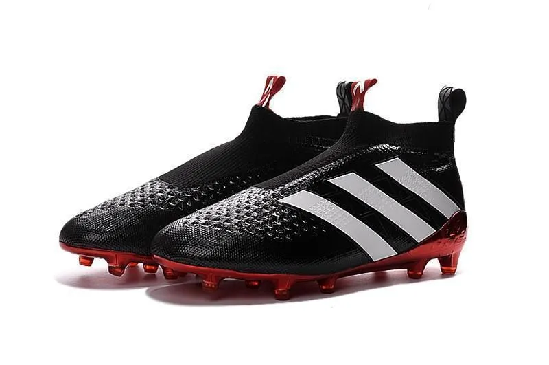 Adidas ACE 16  Purecontrol FG/AG Soccer Cleats Black White Red