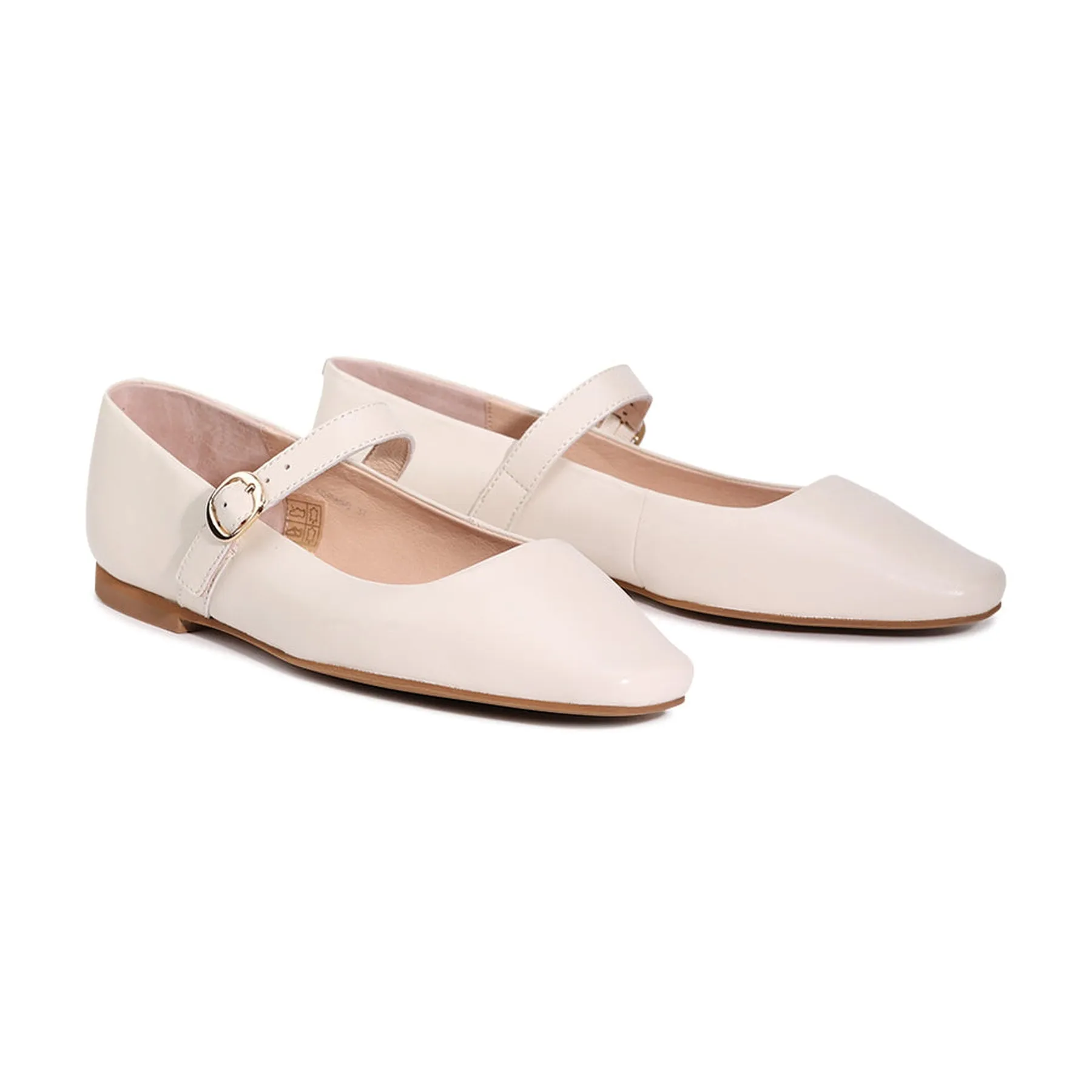 ADRIANO MARY JANE LEATHER FLATS