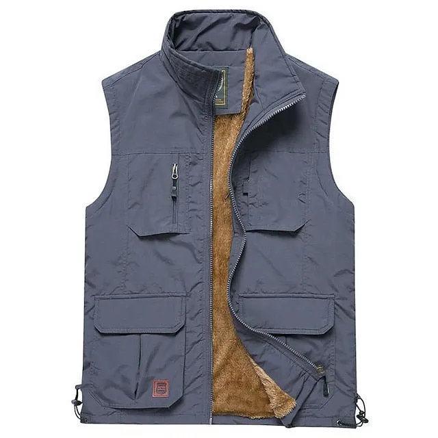 Adventure Seeker's Multi-Pocketed Fleece Jacket - Versatile Outdoor Vest