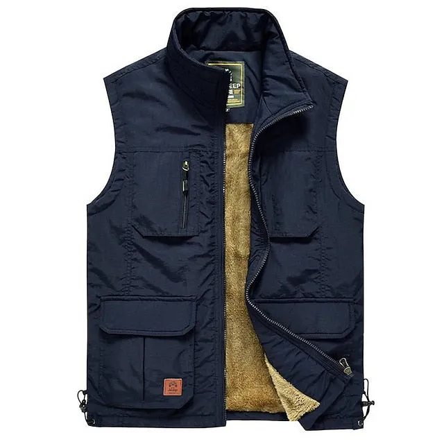 Adventure Seeker's Multi-Pocketed Fleece Jacket - Versatile Outdoor Vest