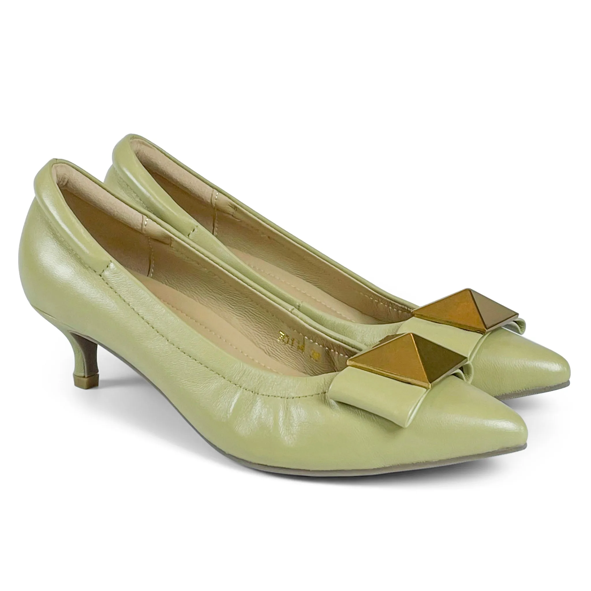 Ana Signature lambskin pumps with large stud