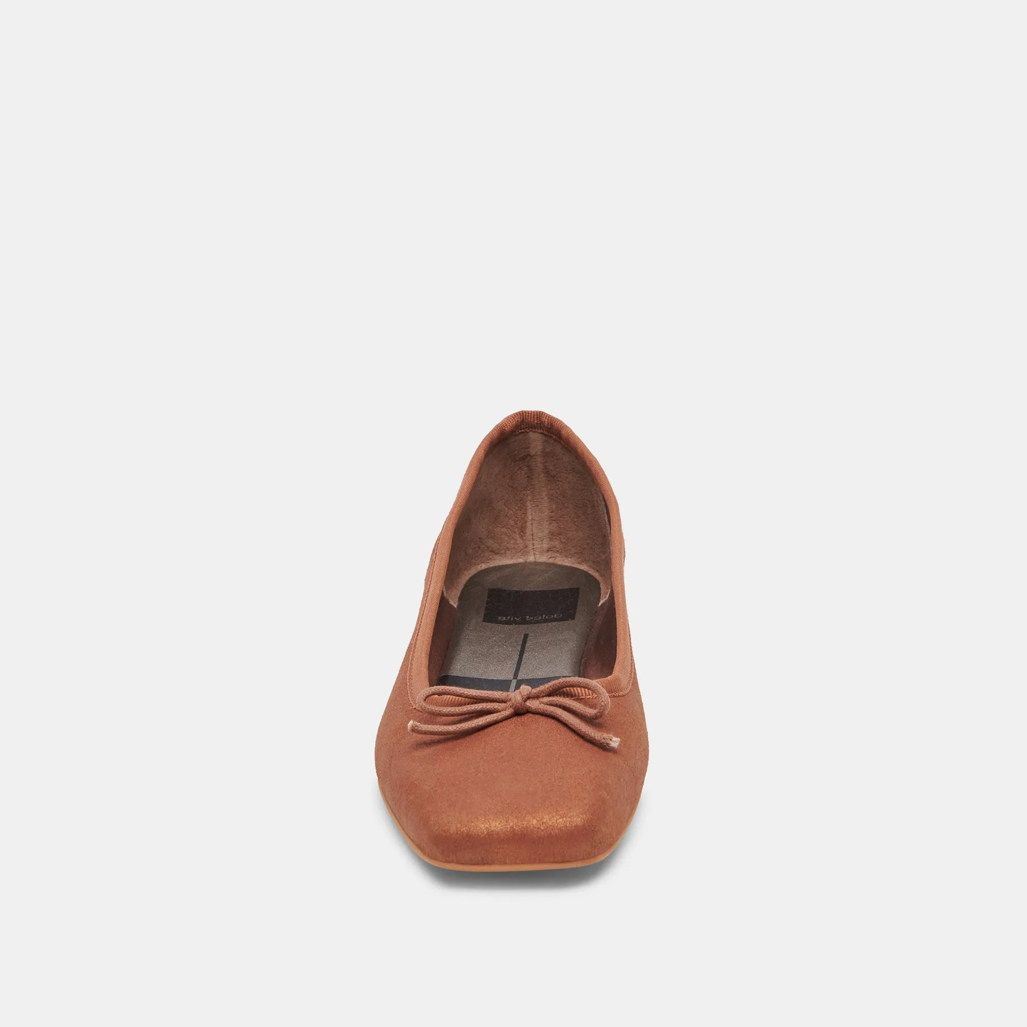 ANISA WIDE BALLET FLATS COPPER METALLIC SUEDE