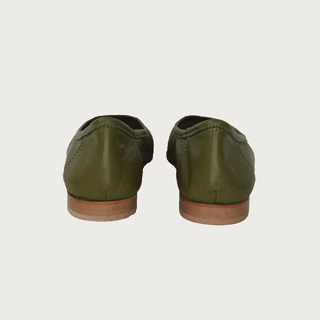 BAMBOLINA MILITARY GREEN LEATHER