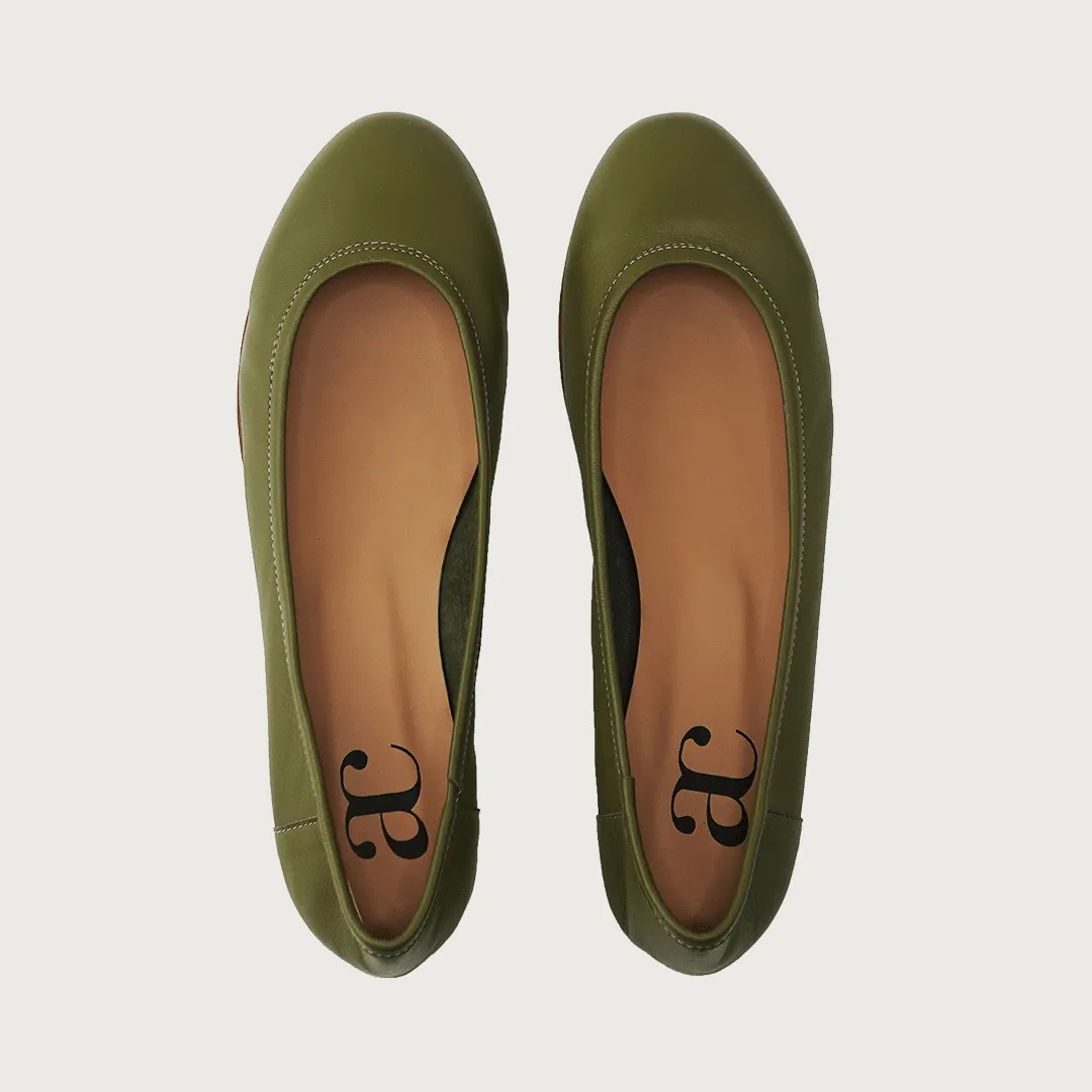 BAMBOLINA MILITARY GREEN LEATHER