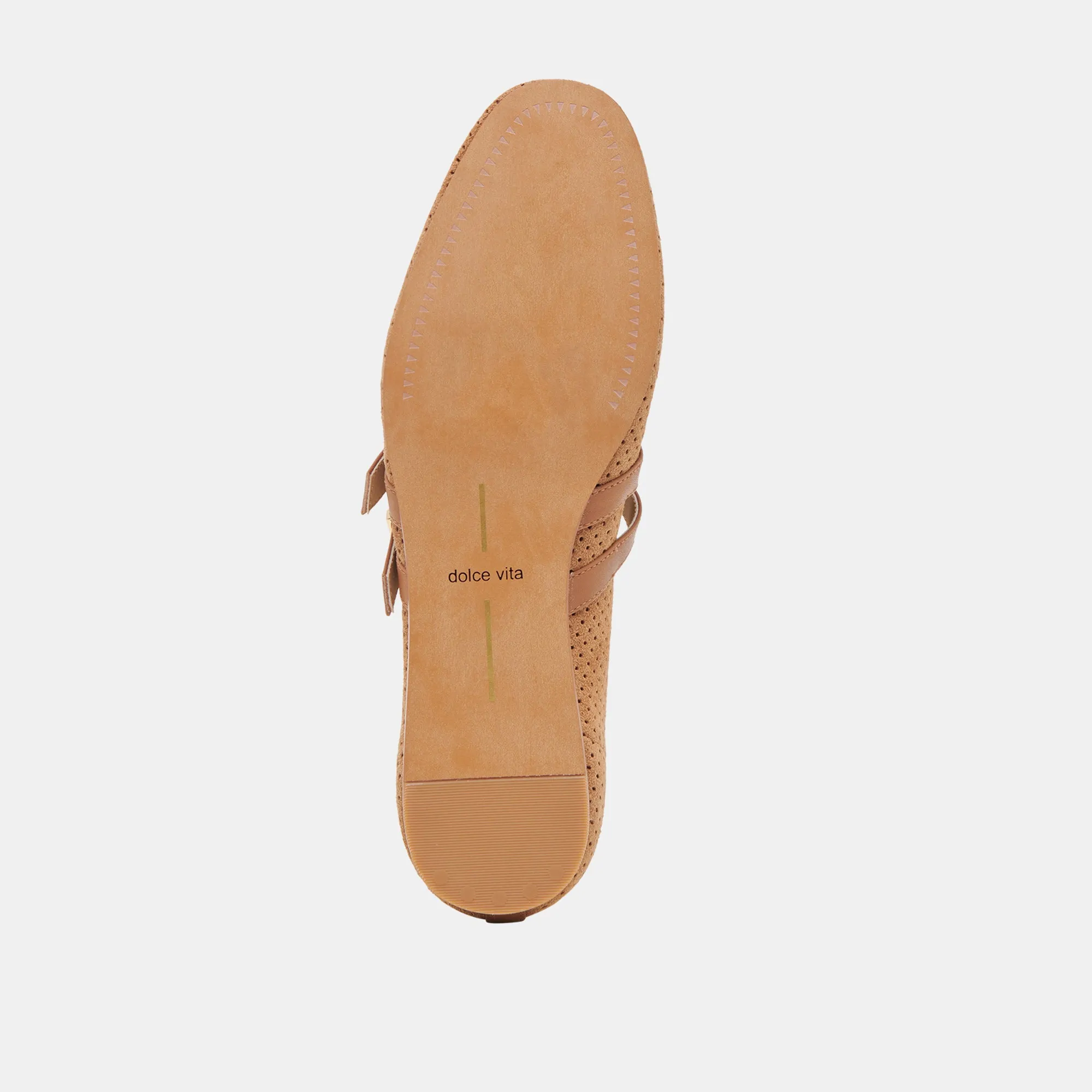 BAYLEE BALLET FLATS PECAN PERFORATED SUEDE