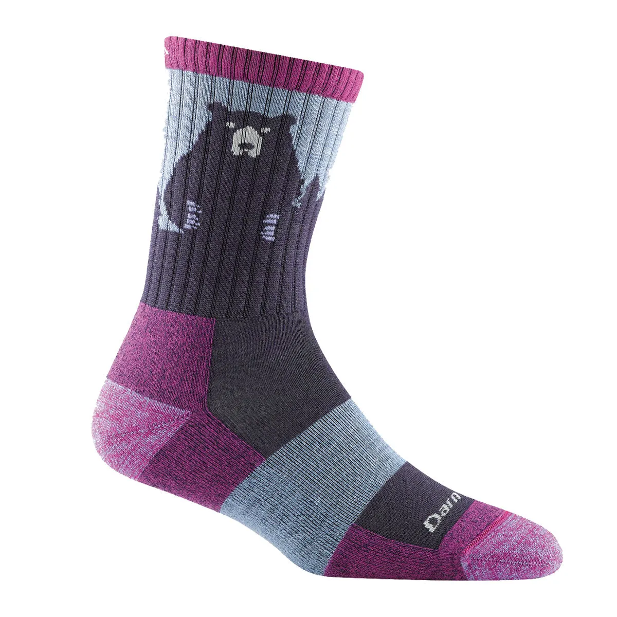 Bear Town Micro Crew Lightweight Hiking Sock - Purple