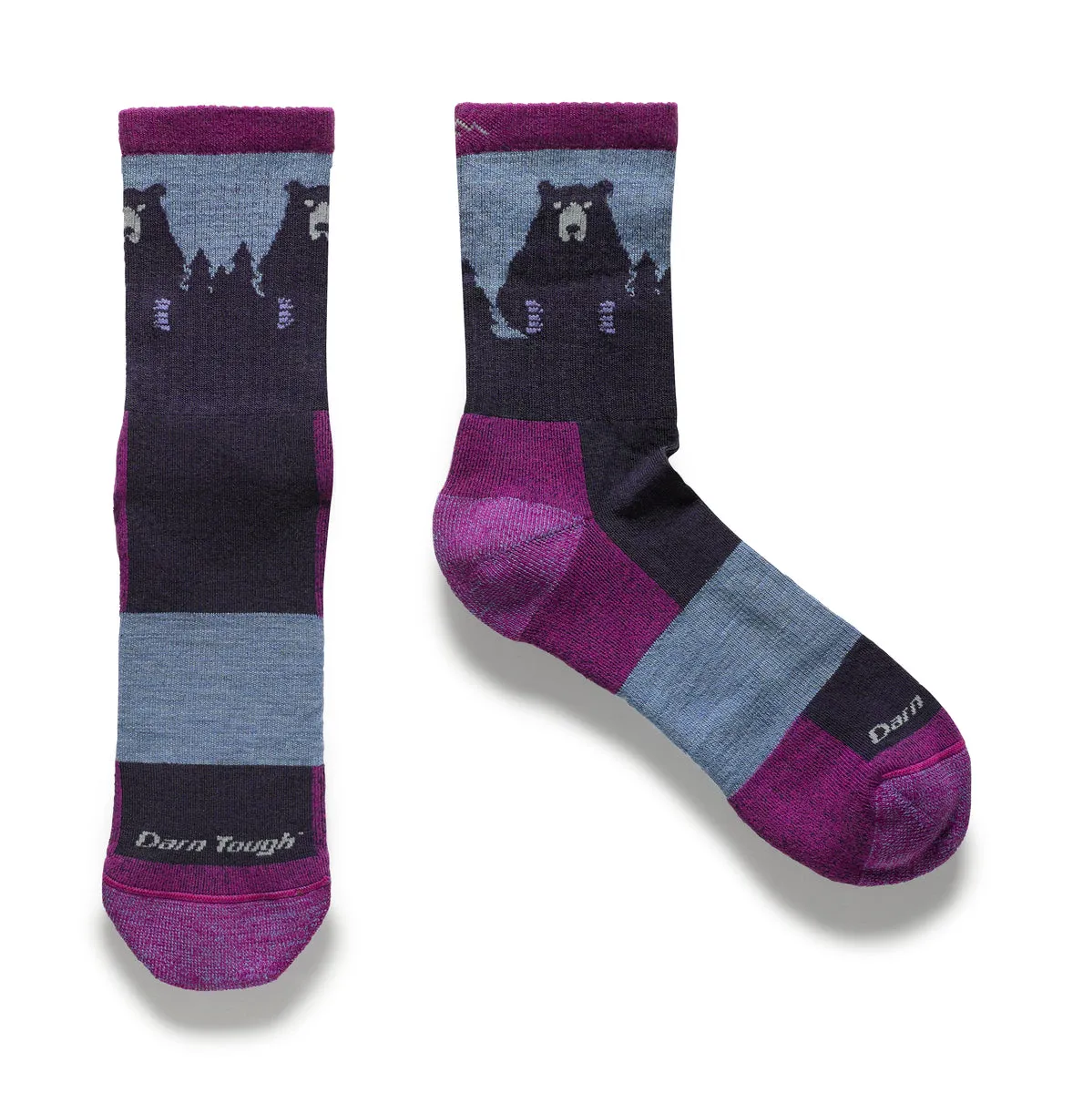 Bear Town Micro Crew Lightweight Hiking Sock - Purple