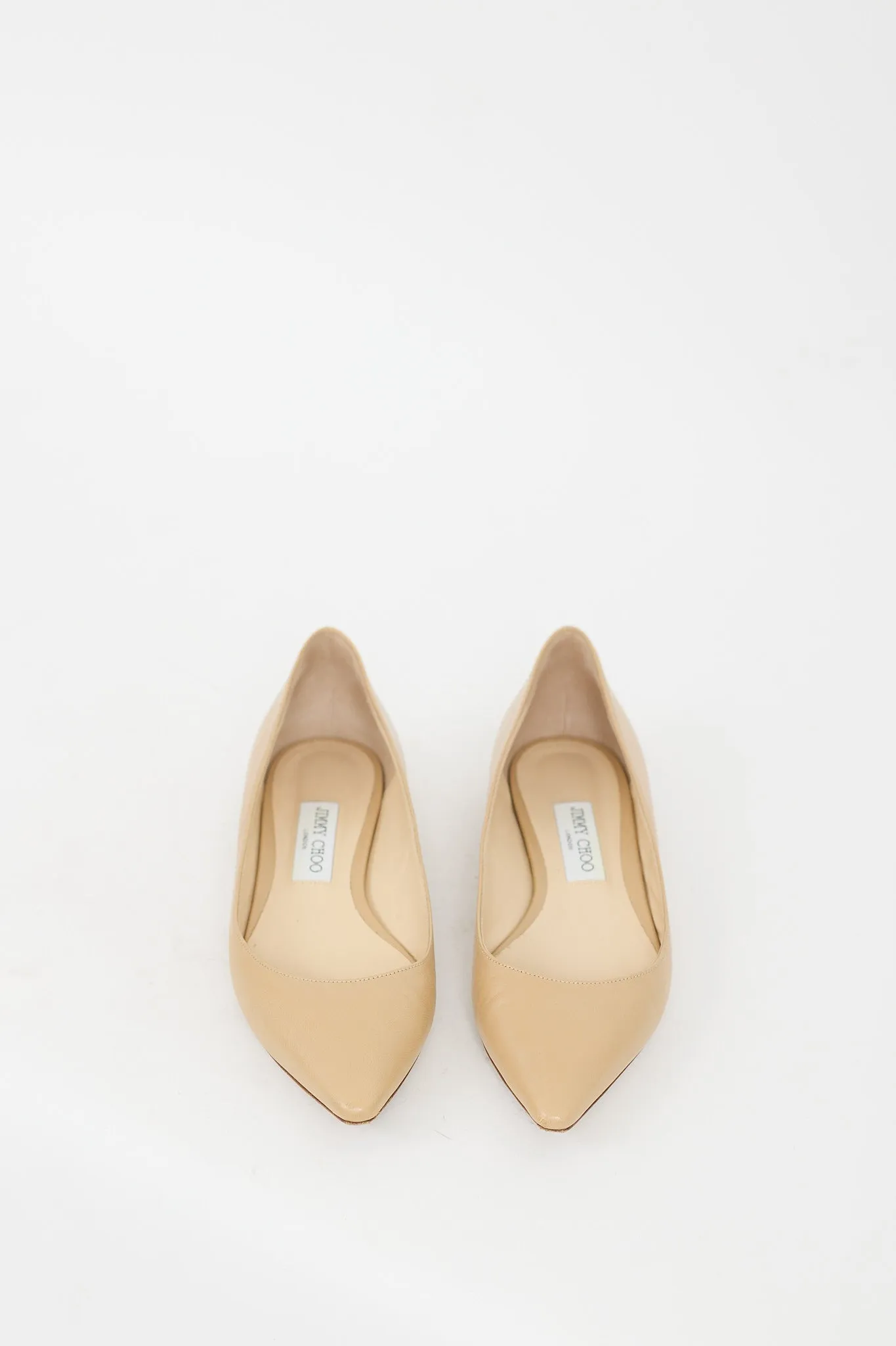 Beige Leather Romy Ballet Flat