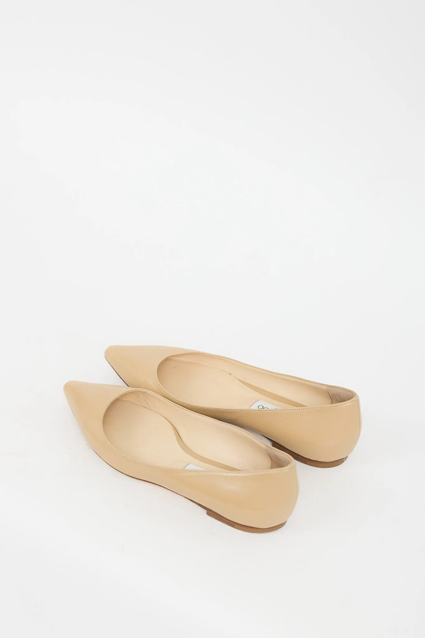 Beige Leather Romy Ballet Flat