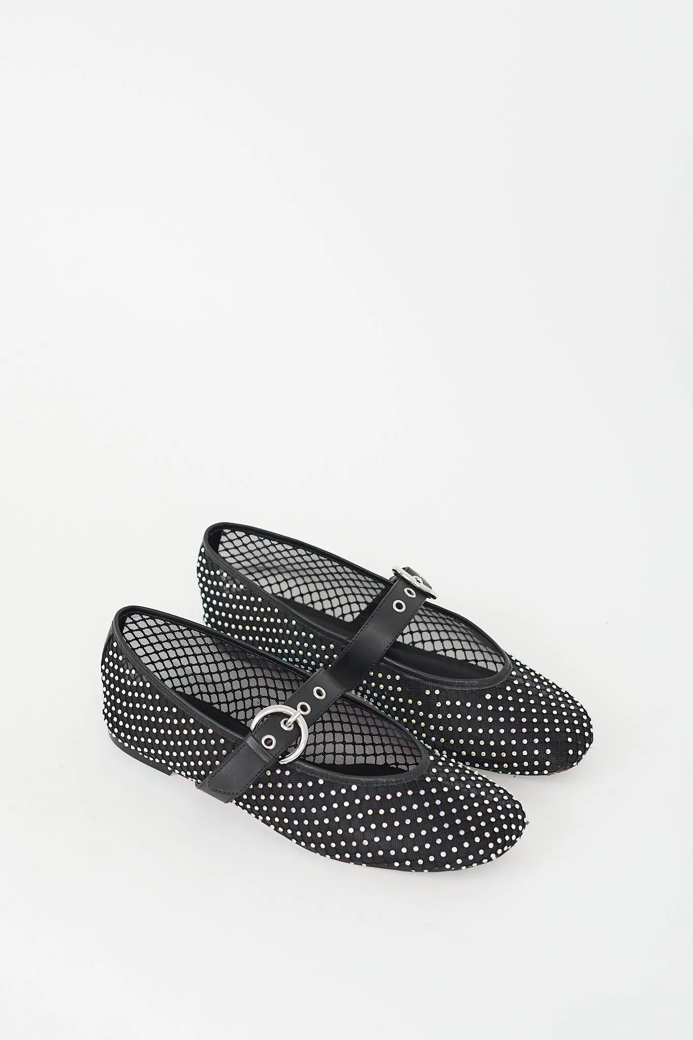 Black Crystal Mesh Bethany Ballet Flat