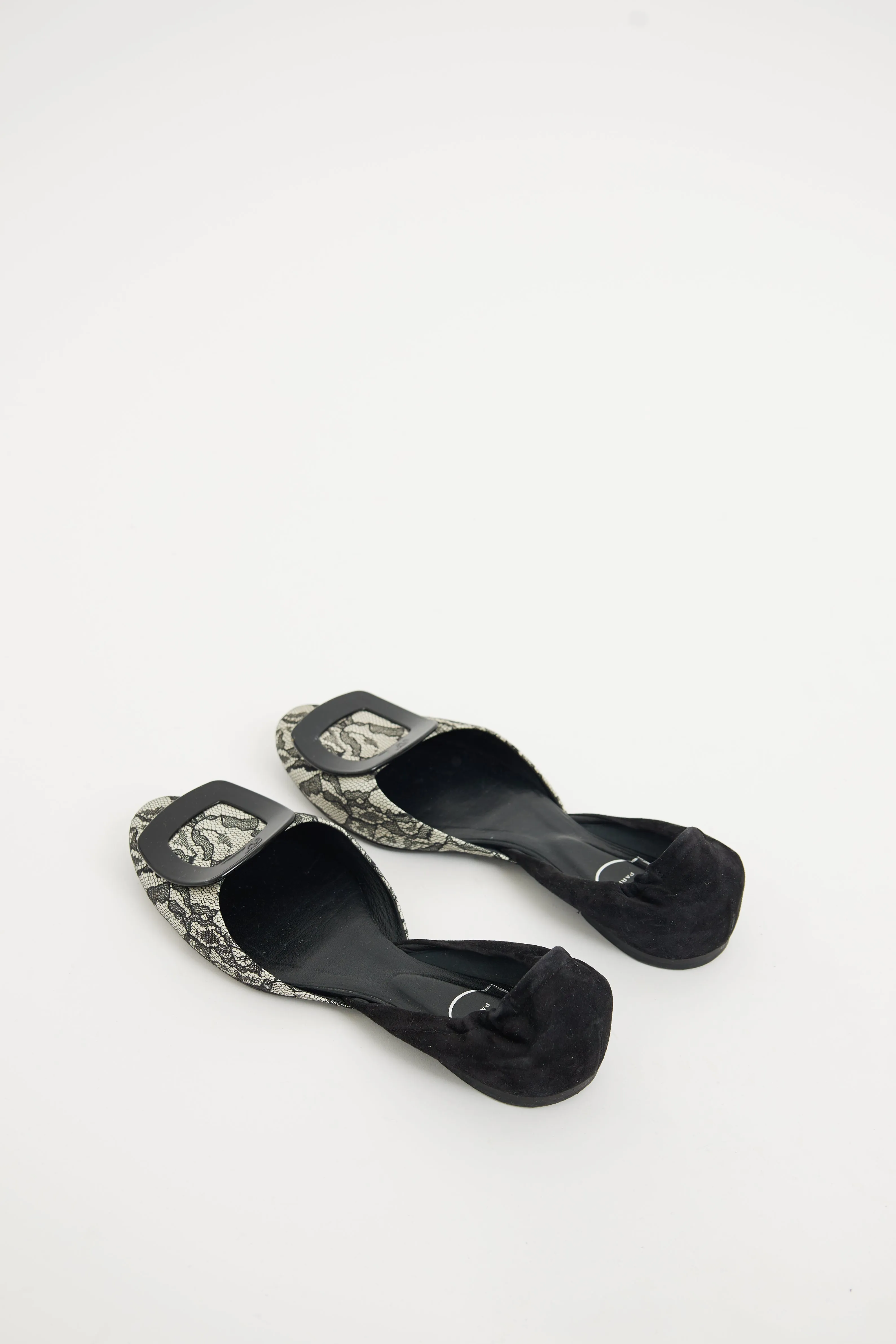 Black Lace D'orsay Flat