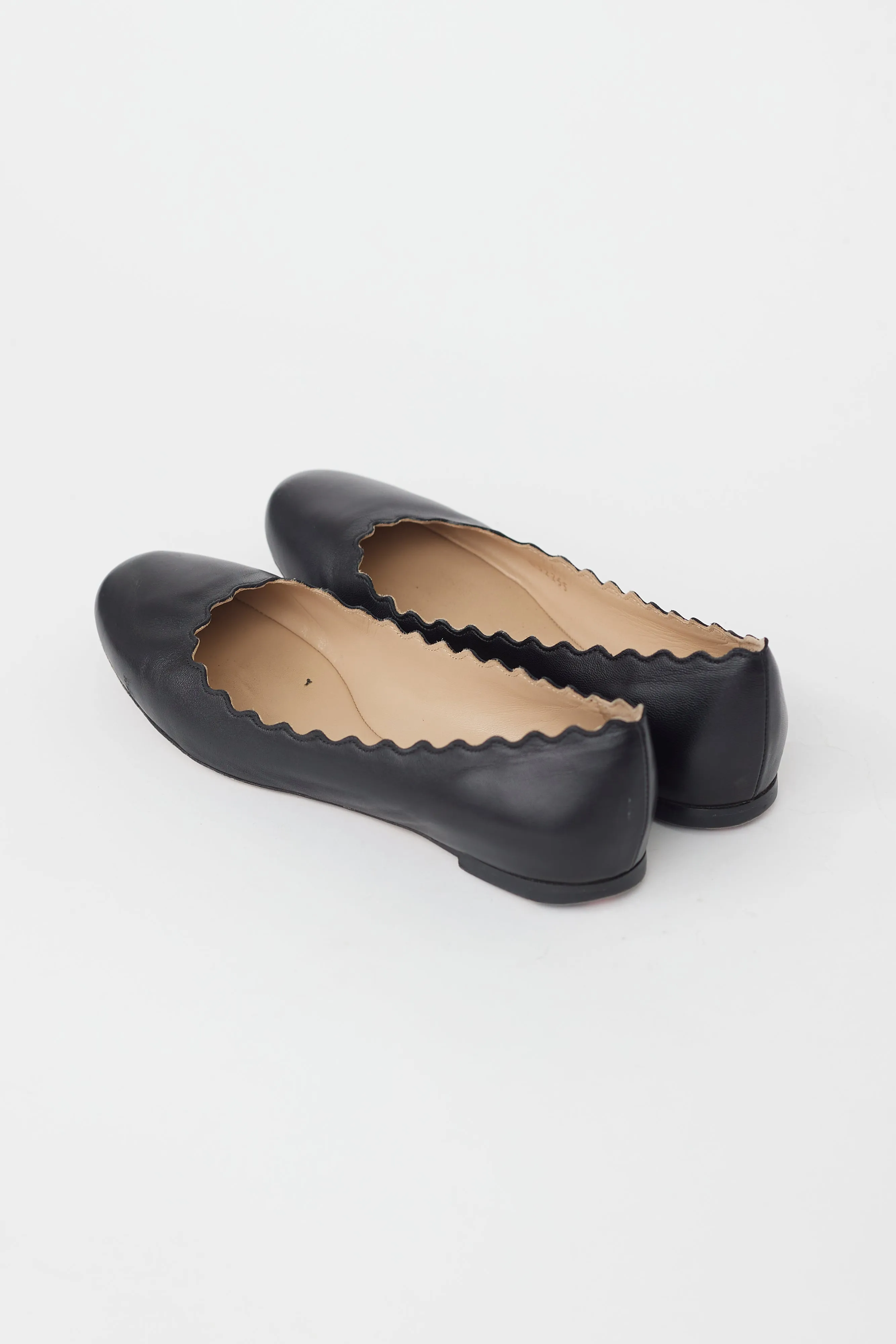 Black Leather Lauren Ballet Flat