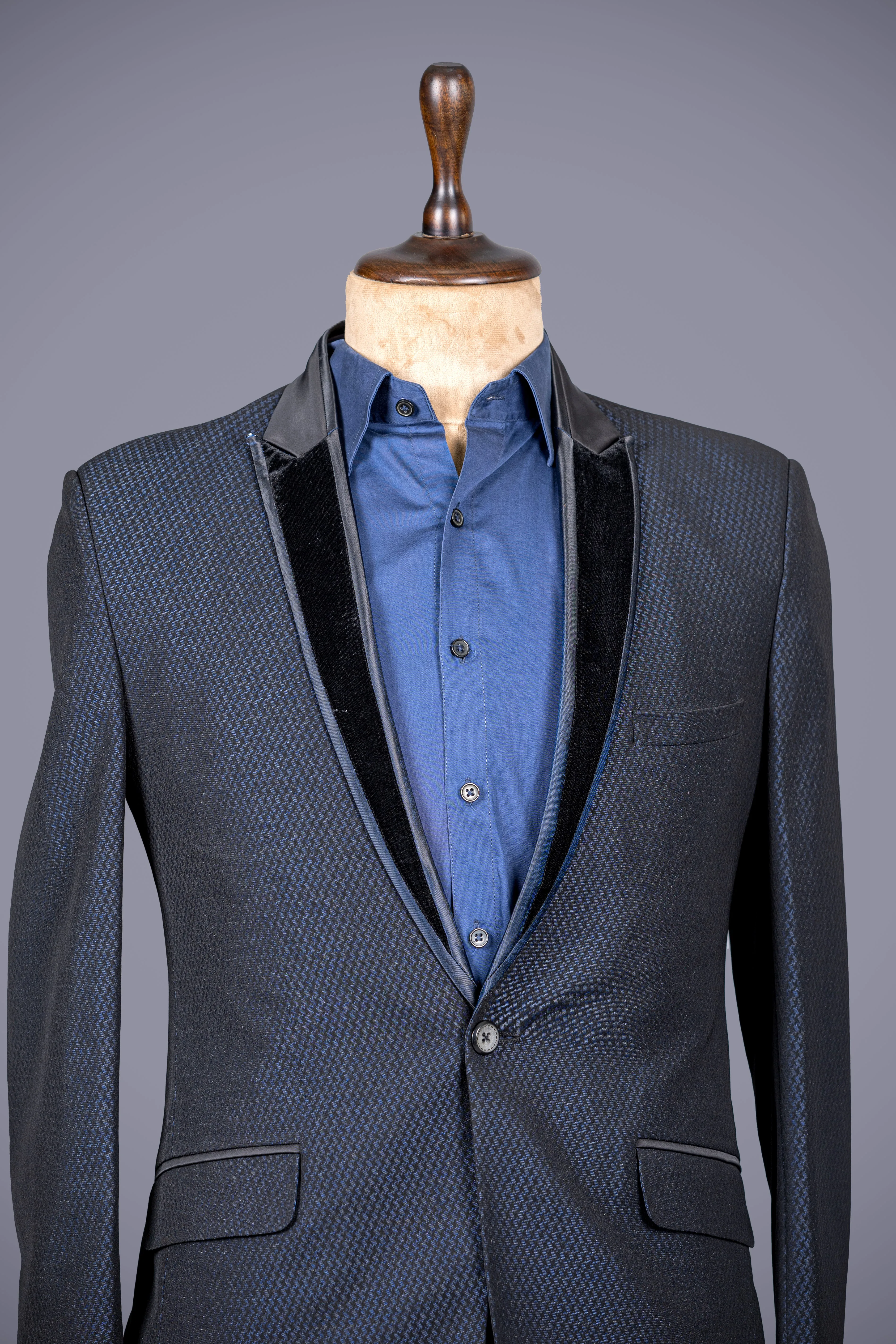 Blue 3 Piece Suit for Men with Italian Suiting