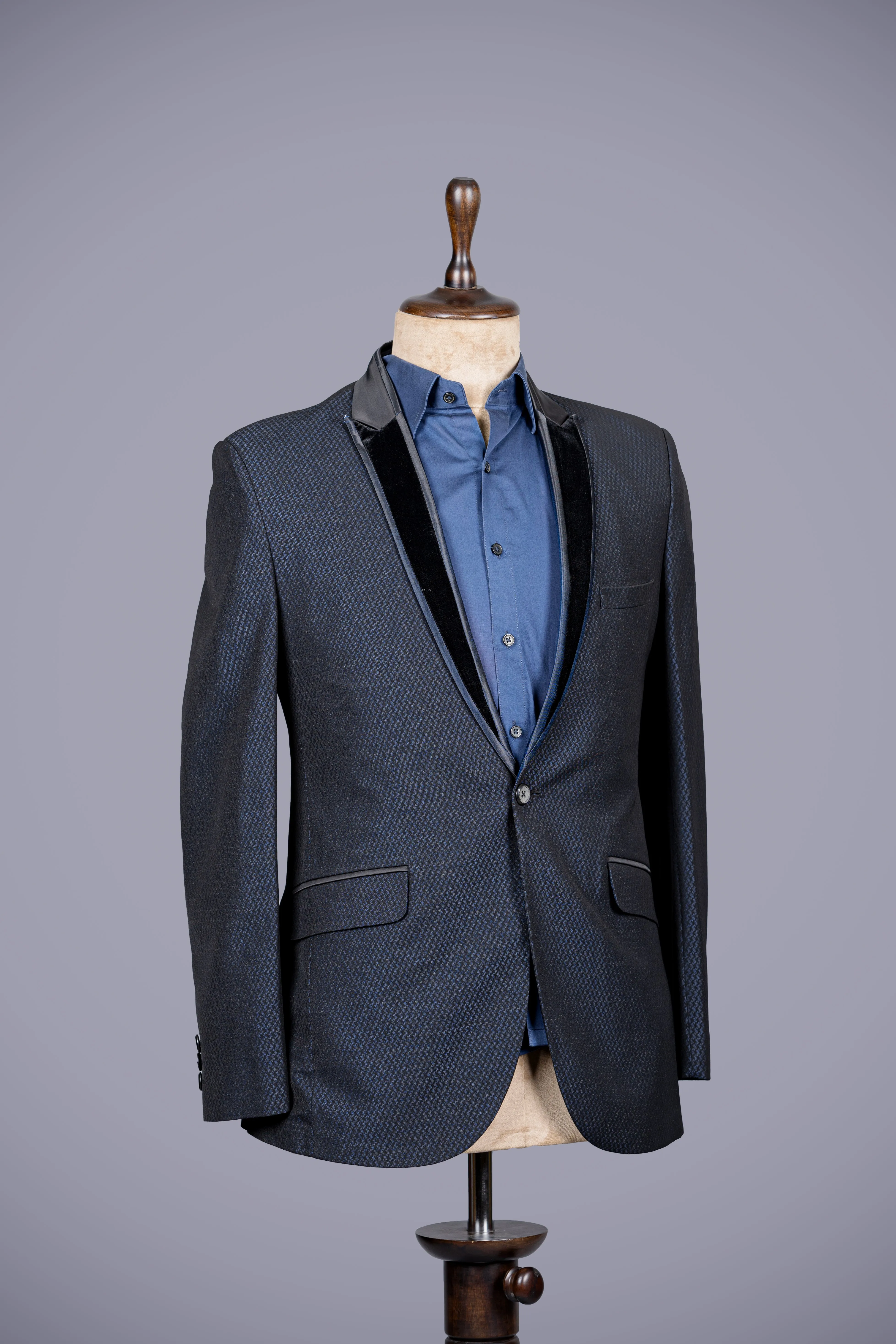 Blue 3 Piece Suit for Men with Italian Suiting