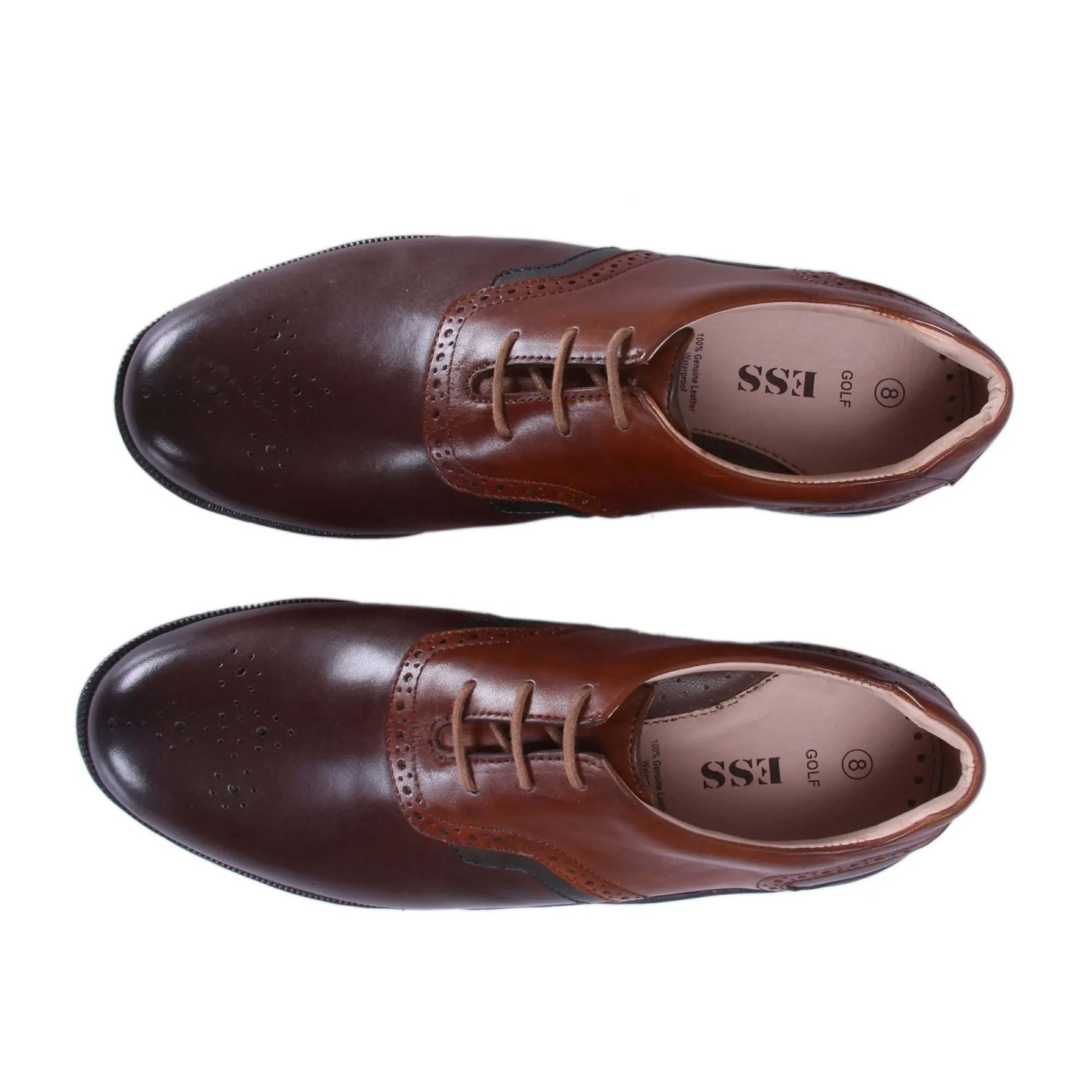 Bristol Brown, Tan & Blue Golf Shoes