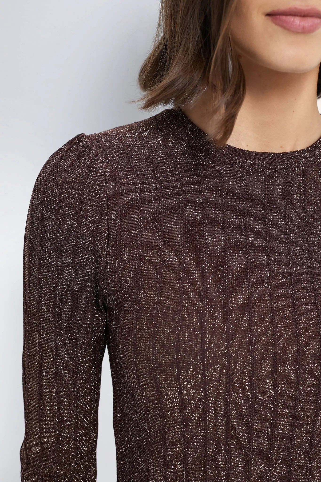 Bronze Shimmer Sonia Cropped Crewneck