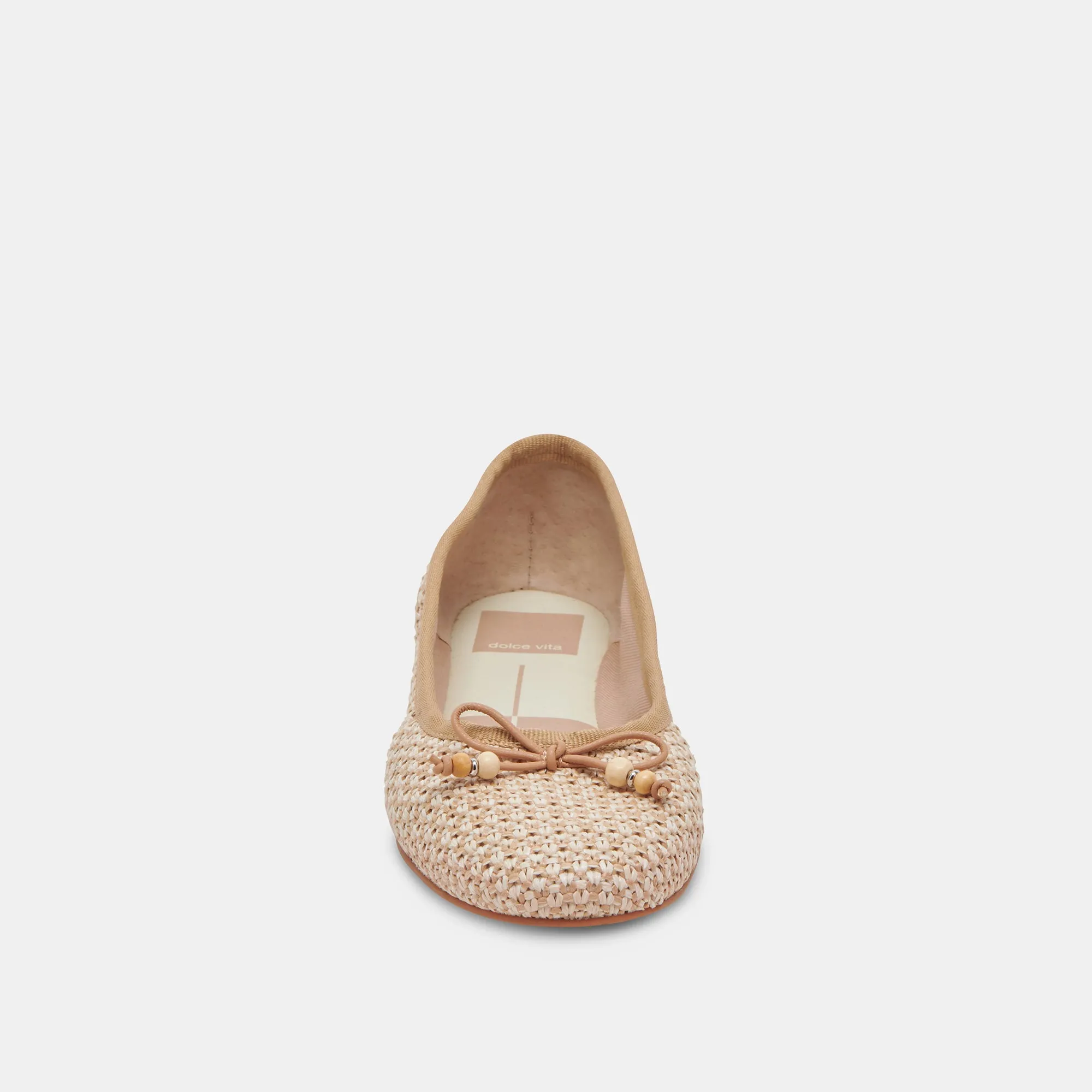 CACY BALLET FLATS WHITE NATURAL RAFFIA