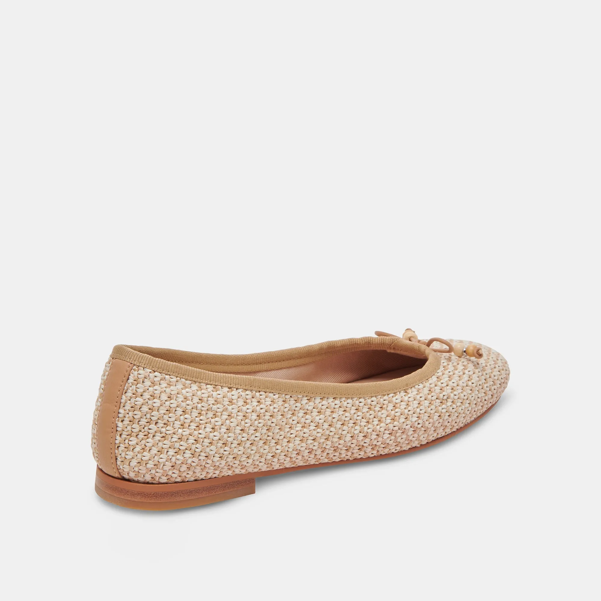 CACY BALLET FLATS WHITE NATURAL RAFFIA