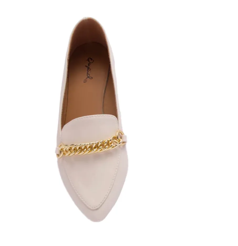 CHAIN ON MOCASSIN BALLERINA FLAT - Final Sale