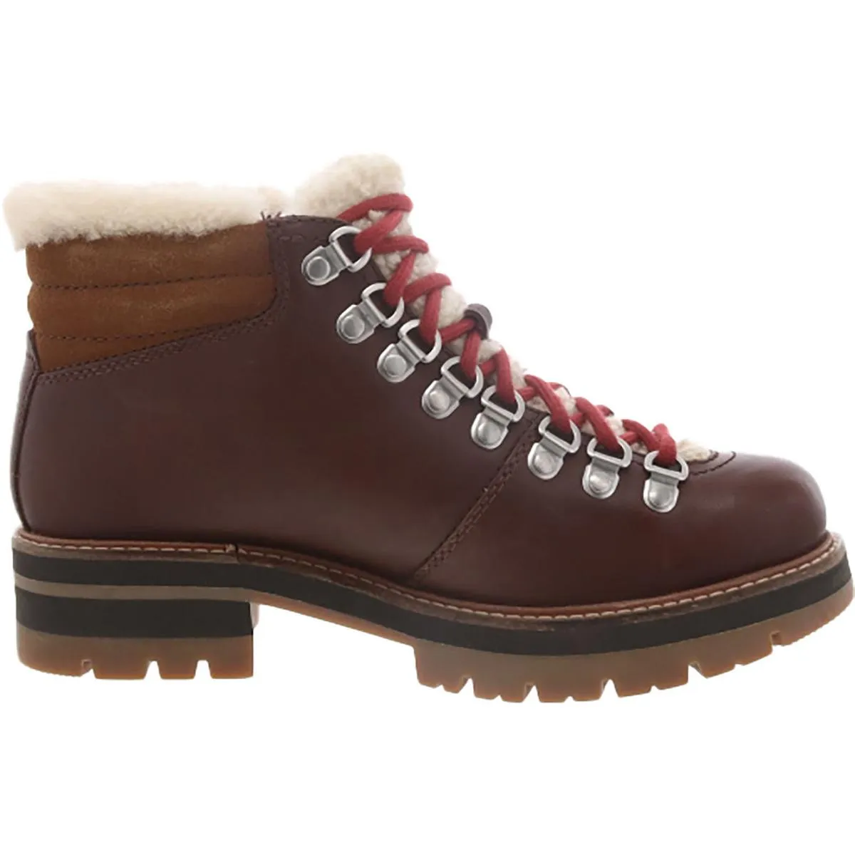 Clarks Womens Orianna Alpine Leather Faux Fur Hiking Boots