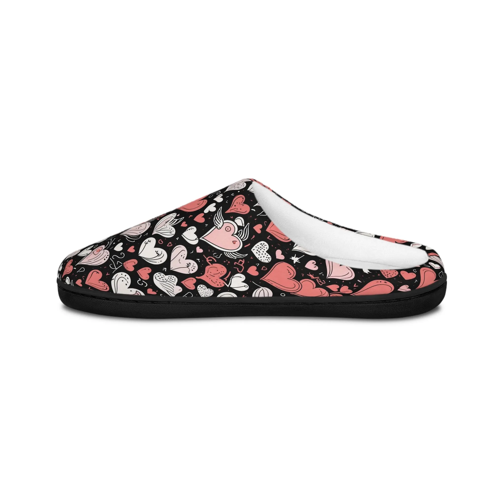 Cozy Colorful Hearts Men’s Indoor Slippers - Perfect for Valentine’s Day & Relaxation