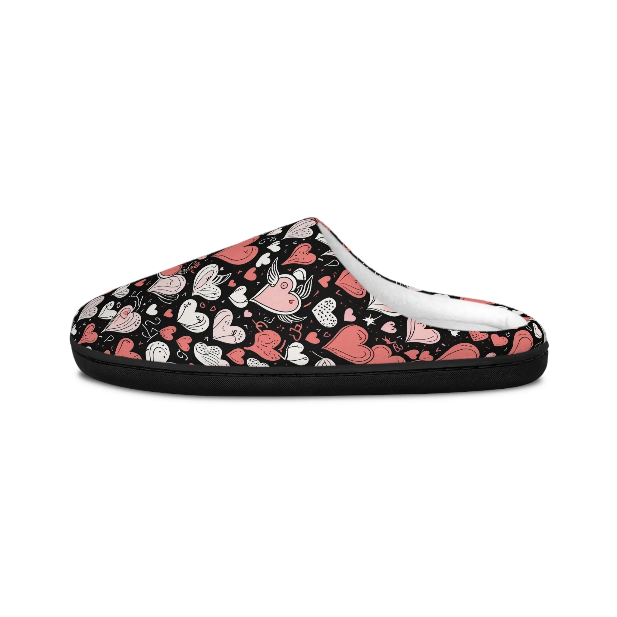 Cozy Colorful Hearts Men’s Indoor Slippers - Perfect for Valentine’s Day & Relaxation