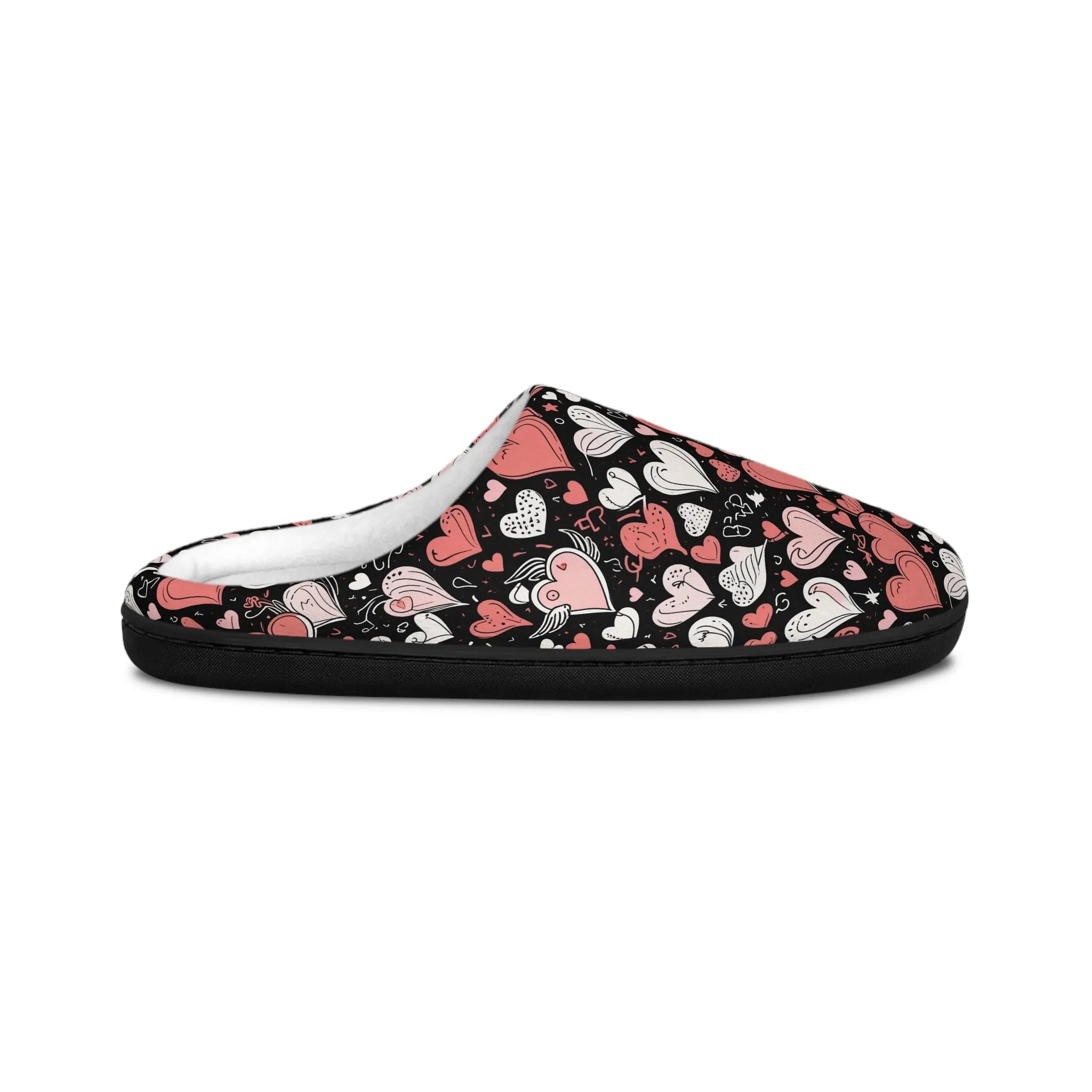 Cozy Colorful Hearts Men’s Indoor Slippers - Perfect for Valentine’s Day & Relaxation