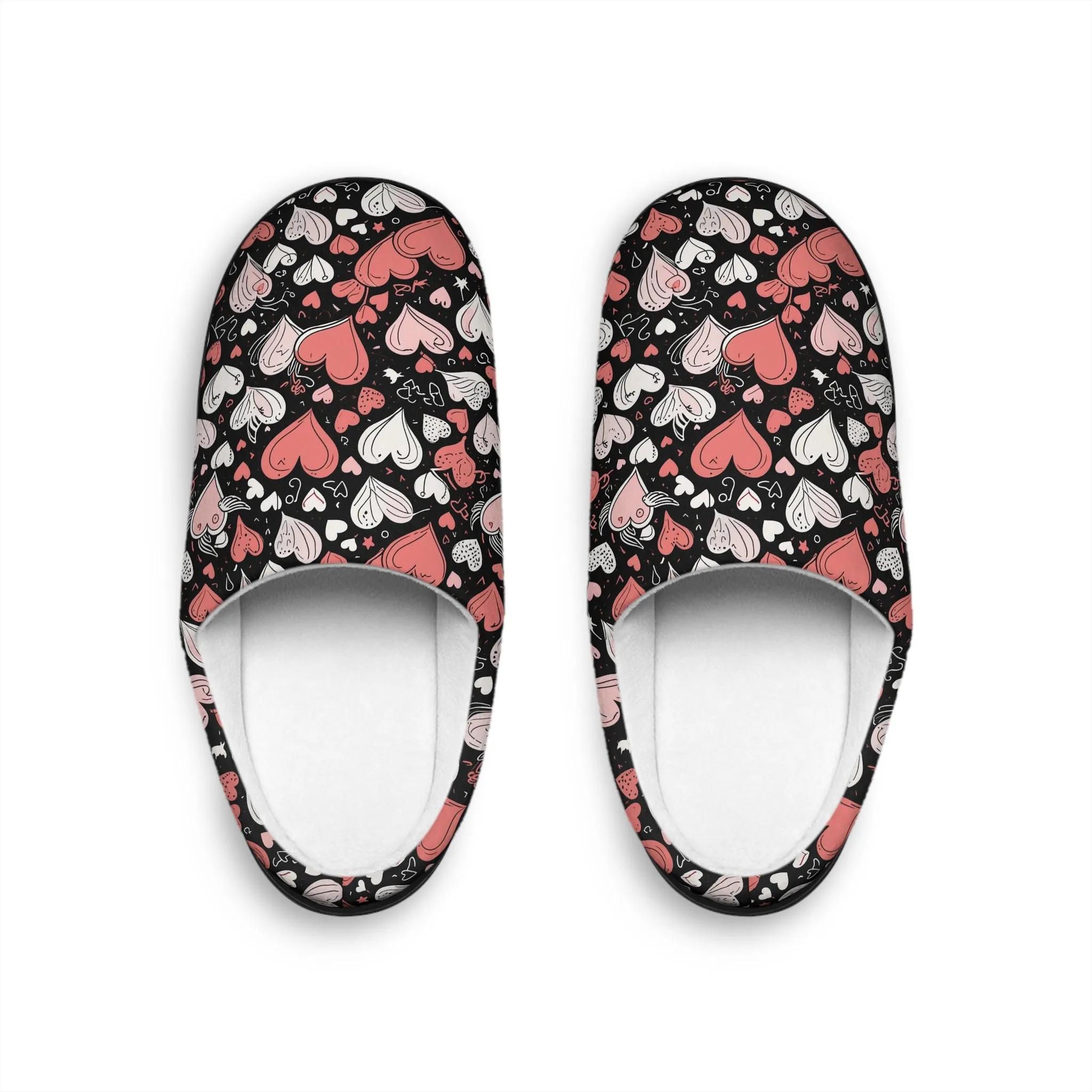 Cozy Colorful Hearts Men’s Indoor Slippers - Perfect for Valentine’s Day & Relaxation