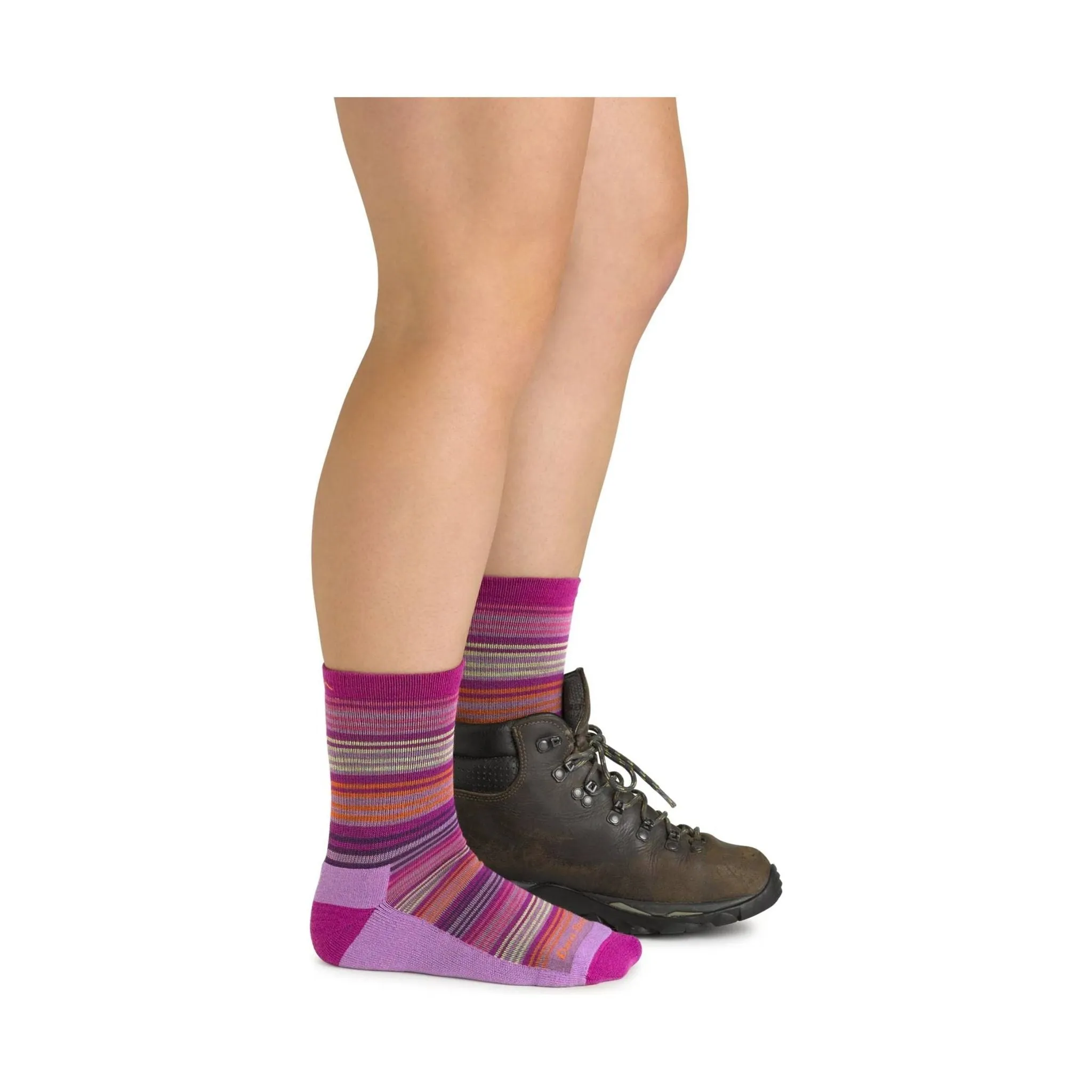 Darn Tough Vermont Kids' Zebra Canyon Micro Crew Lightweight Hiking Sock - Clover