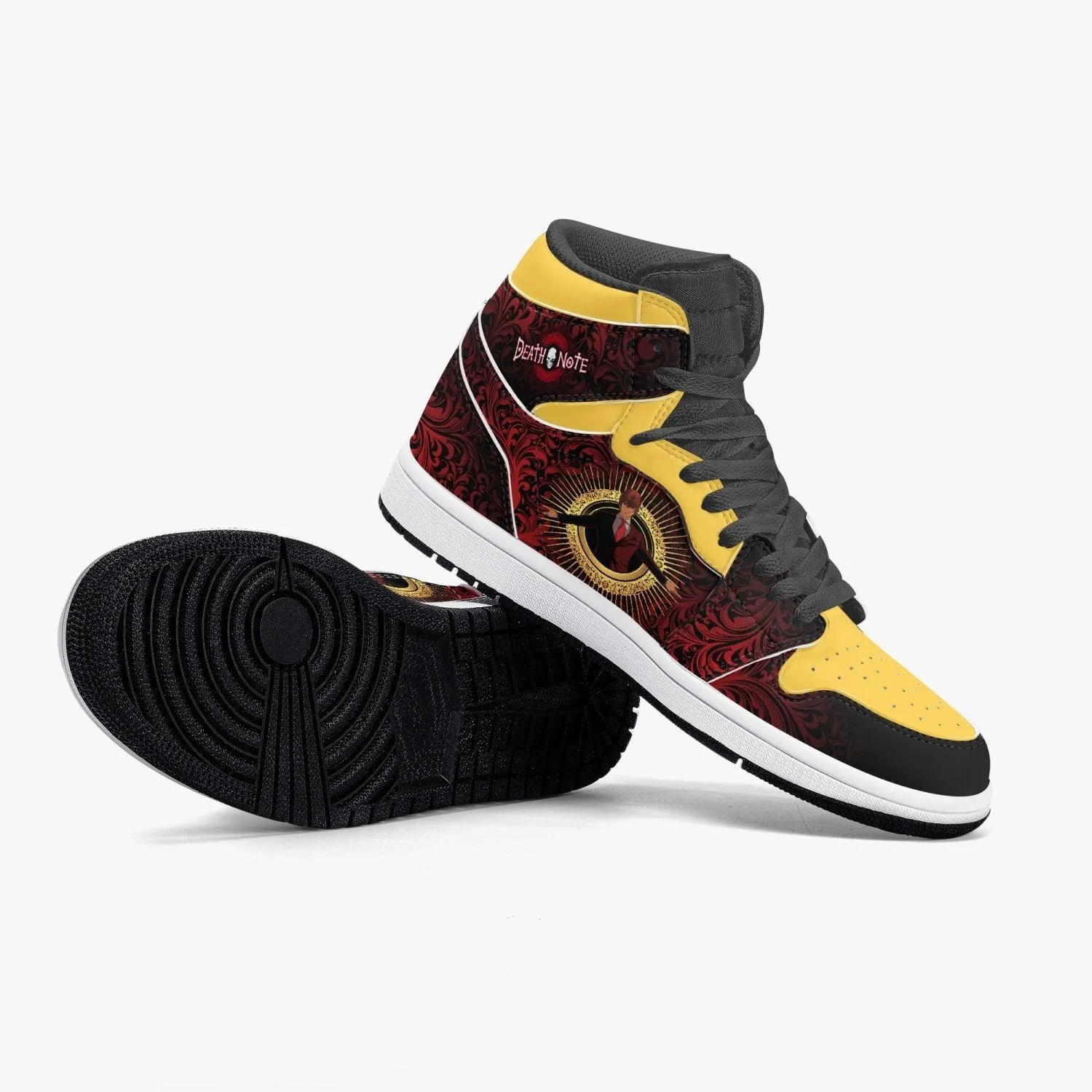 Death Note Light Yagami Red-Yellow JD1 Mid Anime Shoes