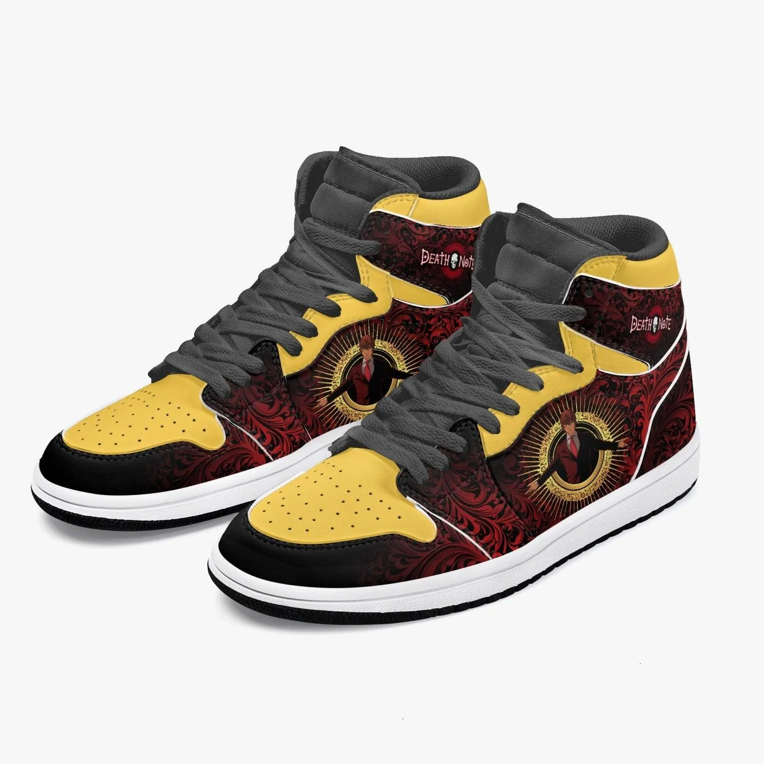 Death Note Light Yagami Red-Yellow JD1 Mid Anime Shoes