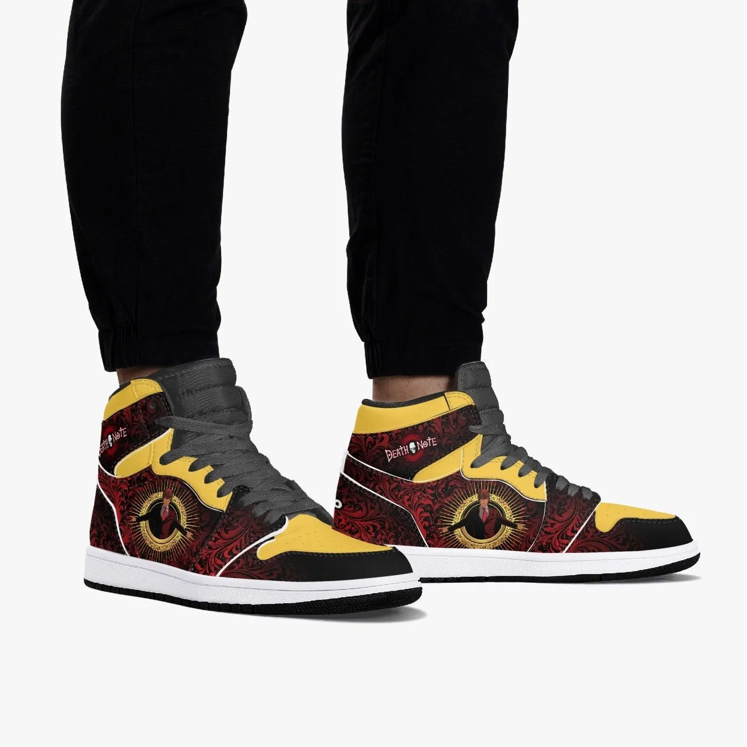 Death Note Light Yagami Red-Yellow JD1 Mid Anime Shoes