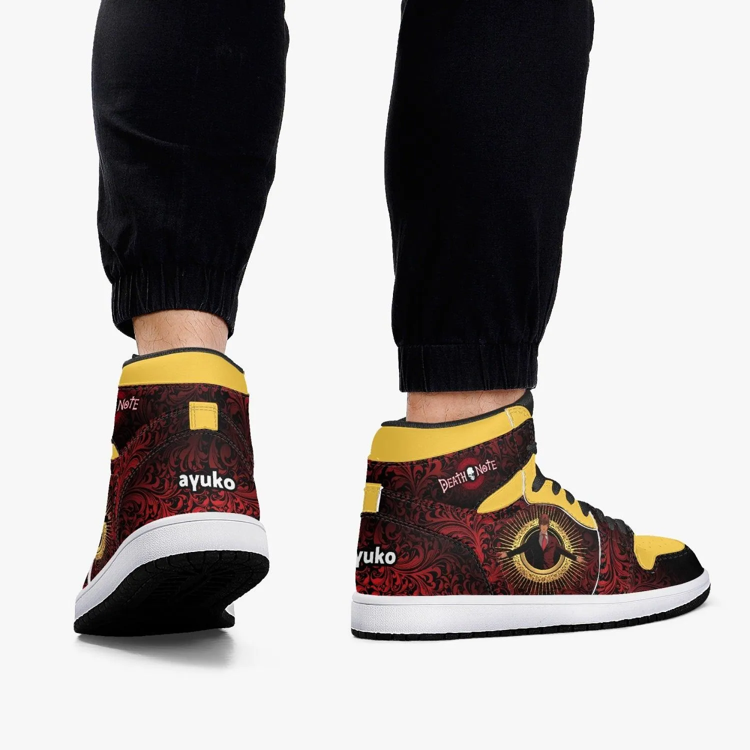 Death Note Light Yagami Red-Yellow JD1 Mid Anime Shoes