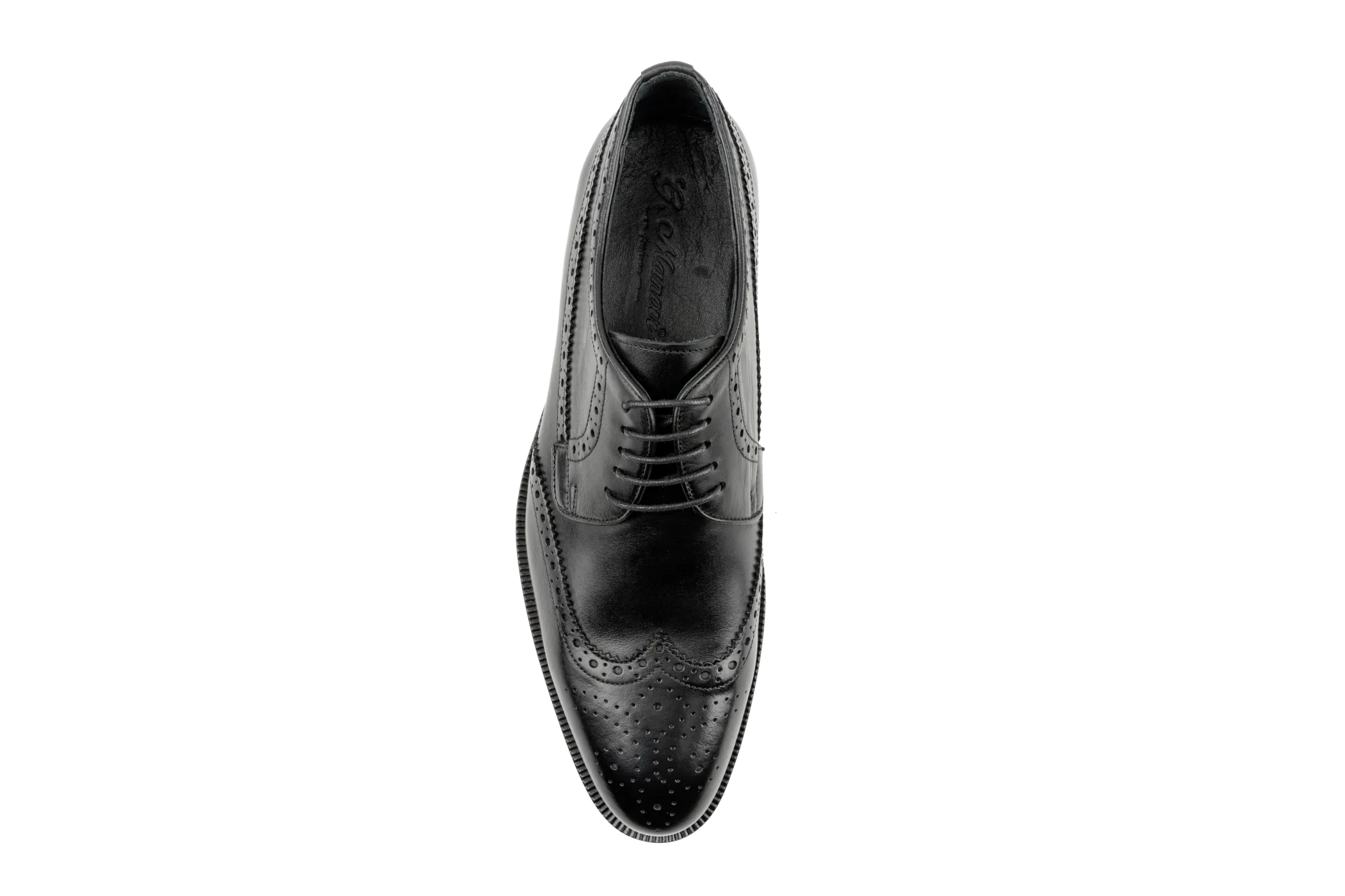 Debbano Koi Black Derby Shoes, Wingtip & Brogued Full Grain Leather Men's Derby Shoes, Men's Suit Shoes, Best Derby Shoes