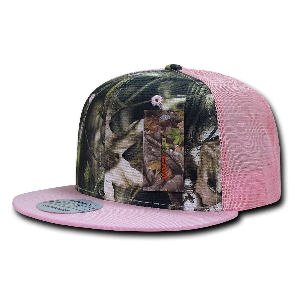 Decky Camouflage Hybricam Trucker 6 Panel Baseball Flat Bill Caps Hats