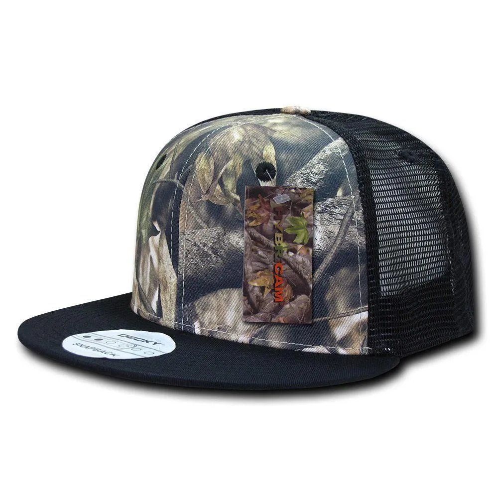 Decky Camouflage Hybricam Trucker 6 Panel Baseball Flat Bill Caps Hats