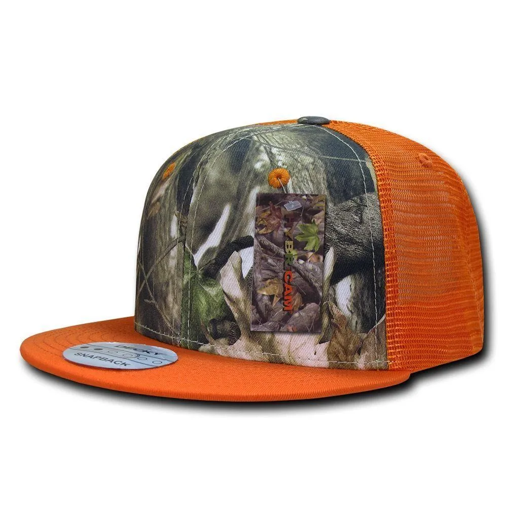 Decky Camouflage Hybricam Trucker 6 Panel Baseball Flat Bill Caps Hats