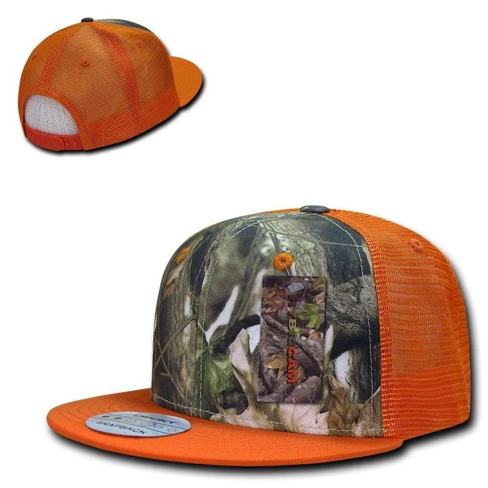 Decky Camouflage Hybricam Trucker 6 Panel Baseball Flat Bill Caps Hats