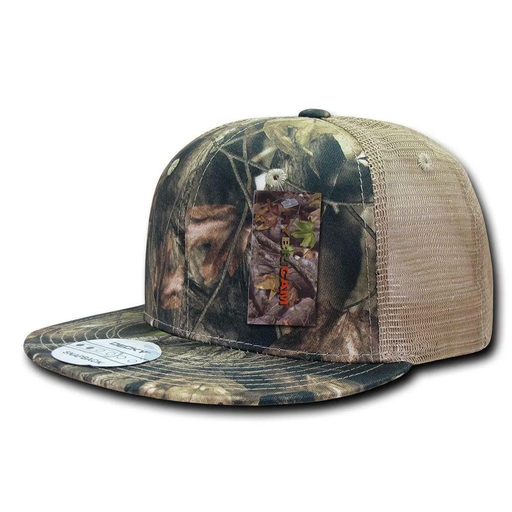 Decky Camouflage Hybricam Trucker 6 Panel Baseball Flat Bill Caps Hats