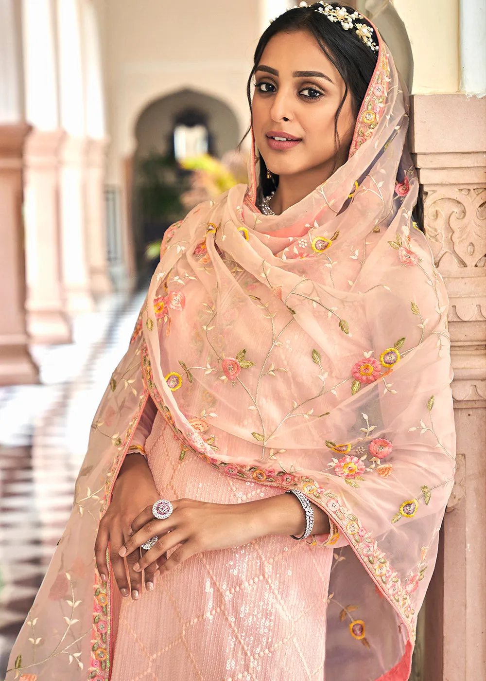 Designer Embroidered Barbie Pink Trendy Salwar Suit