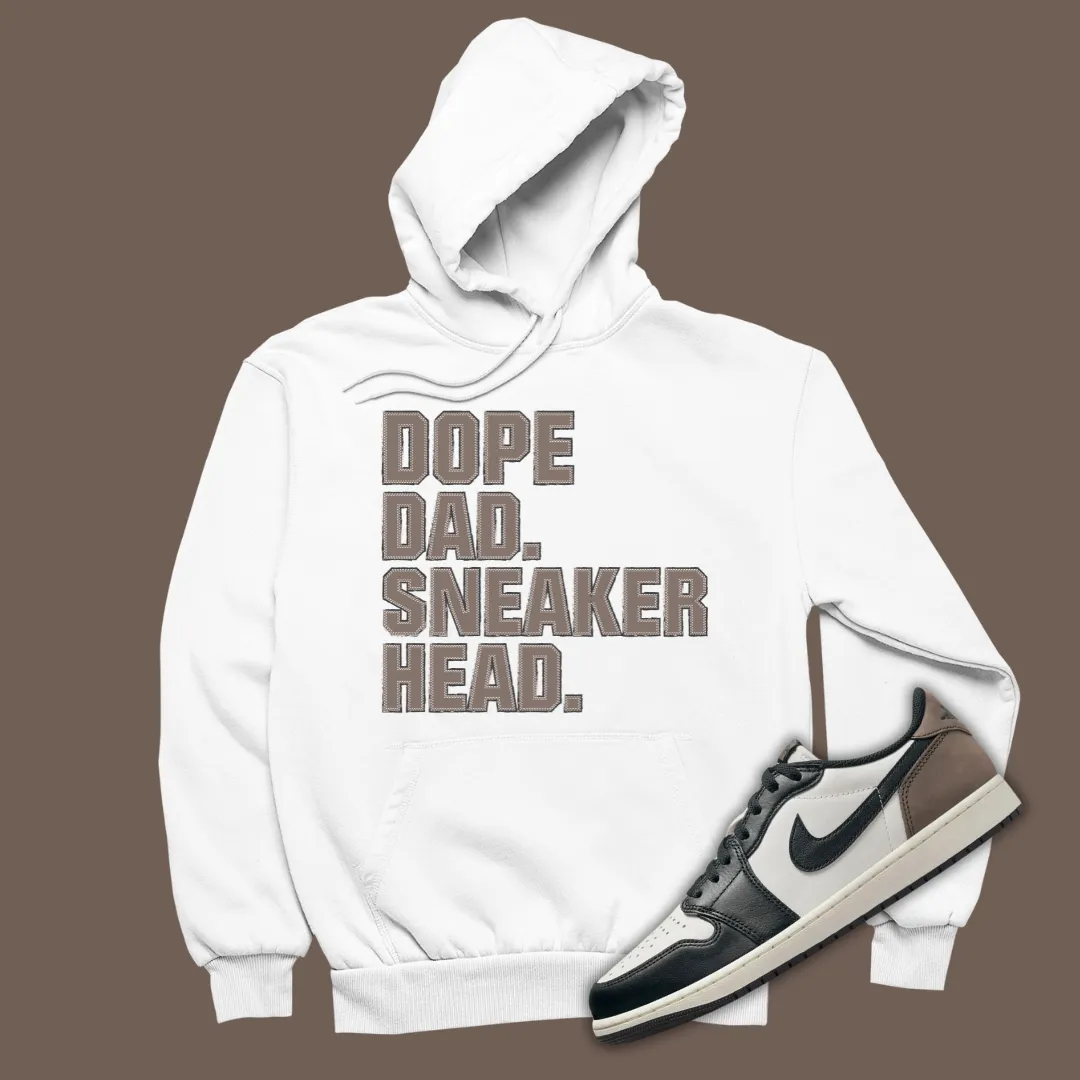 Dope Dad Sneakerhead Hoodie Matching Jordan 1 Low OG Mocha