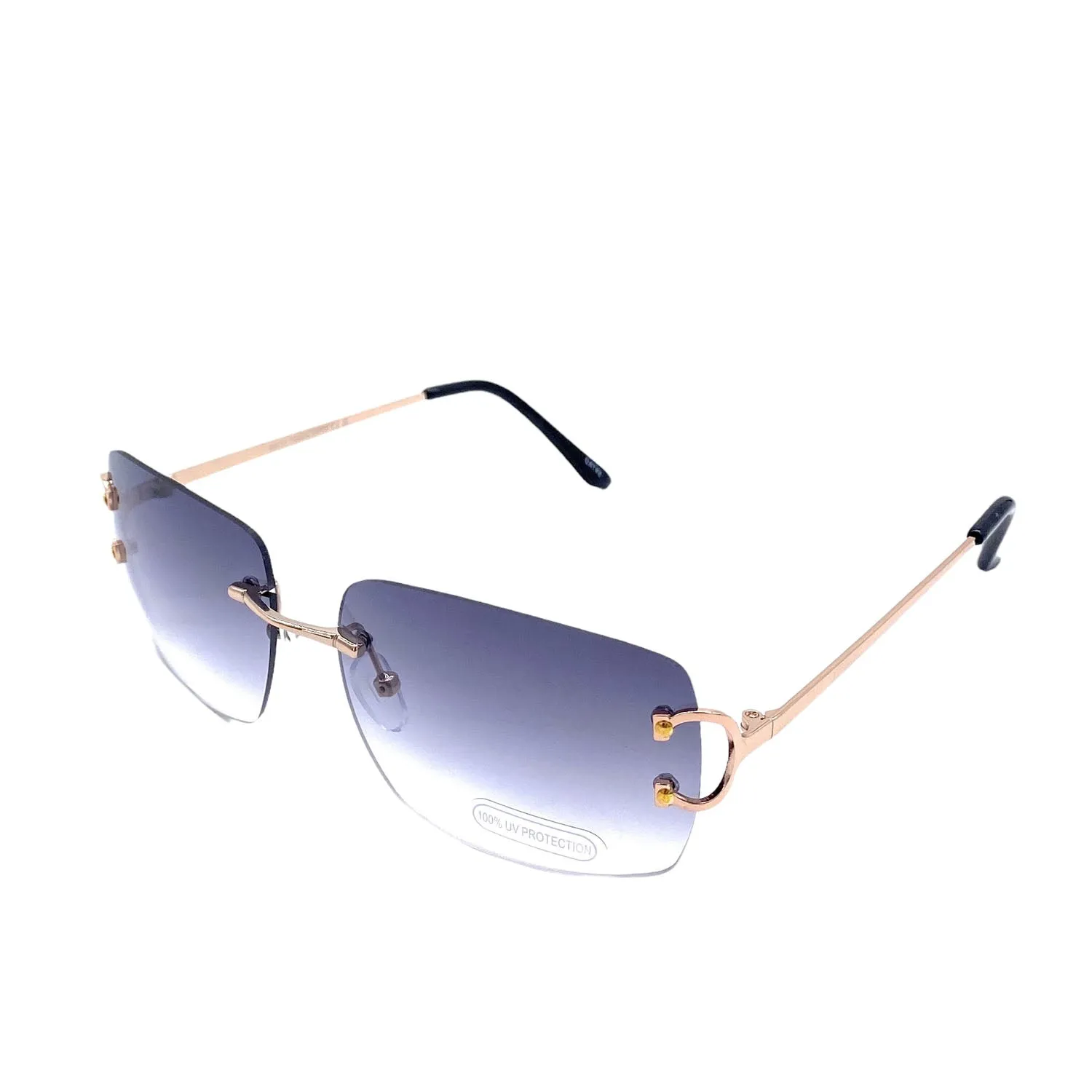 Empire Cove Rimless Sunglasses Gradient Square Retro Frameless UV Protection