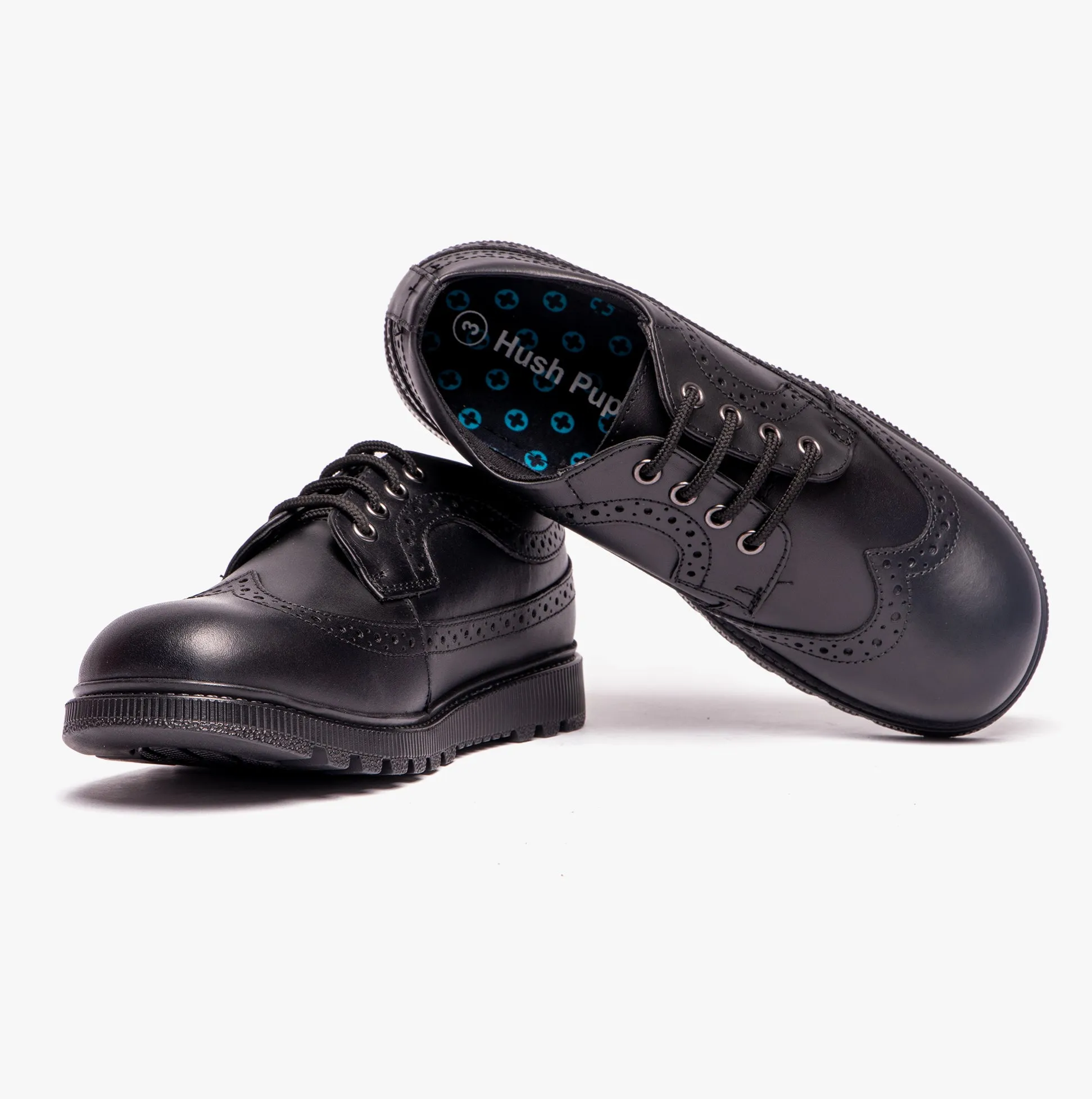 FELICITY Girls Leather Oxford Shoes Black